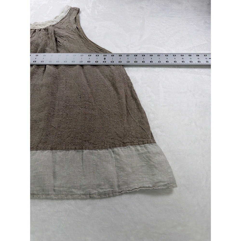 Magnolia Pearl Love Linen Tank Women OS Brown Natural Relaxed Boho Elegant Chic - Picture 7 of 16